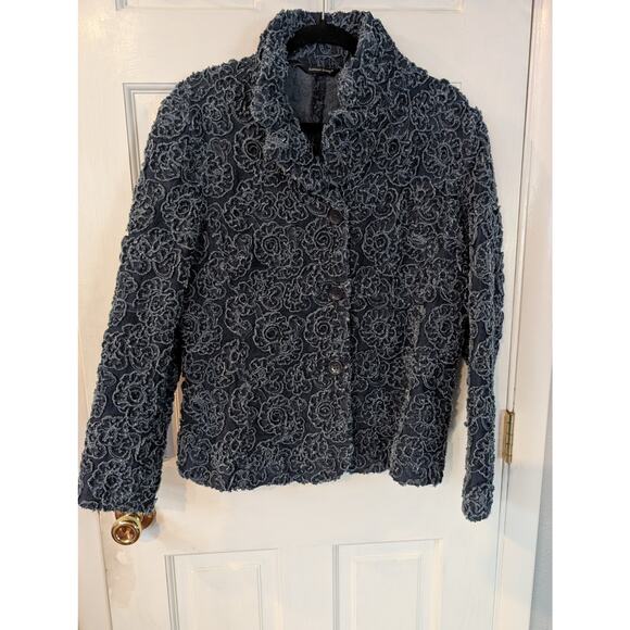 Samuel Dong | Floral Jean Coat | Large - Picture 1 of 8